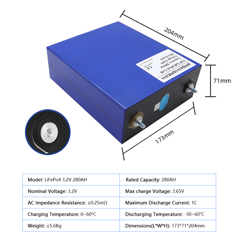 Eu Stock CATL 280Ah Lifepo4 3.2V High Capacity Lithium Ion Battery 6000 Times Cycles